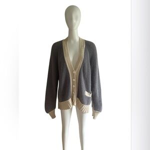 JED Mohair Wool Blend Blue Cardigan Button Front Size XL Fuzzy Fisherman